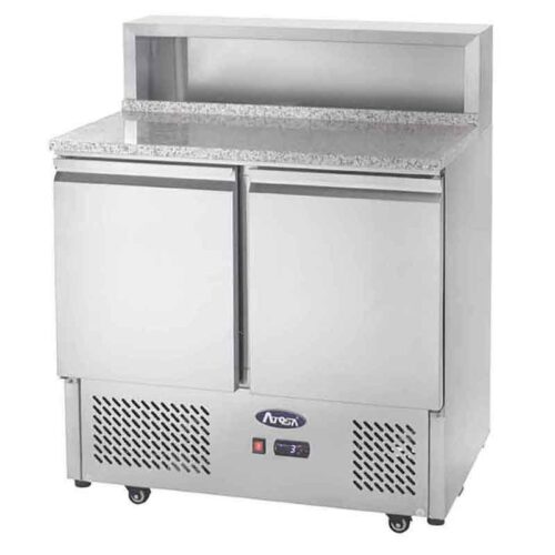 ATOSA ESL3831GR — Meuble A Pizzas Compact Dessus Inox 2 Portes