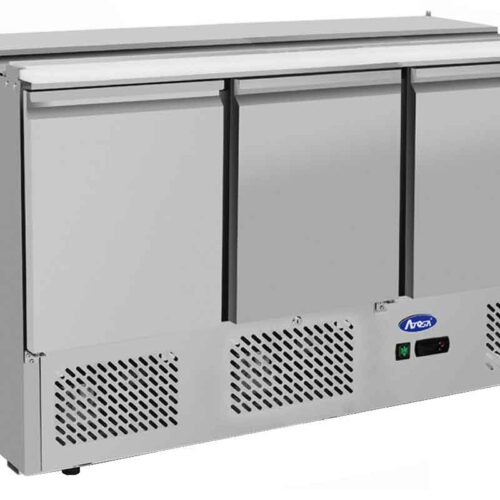 ATOSA ESL3850GR — Meuble Saladette Capot Inox 3 Portes