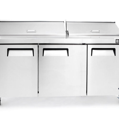 ATOSA MSF8304GR — Meuble Saladette 3 Portes X18 Bacs Gn 1/6