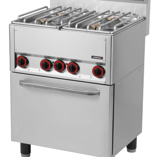 Fourneau gaz 4 feux avec four électrique ventilé GN 1/1 66 - C6FOG4FFEV66