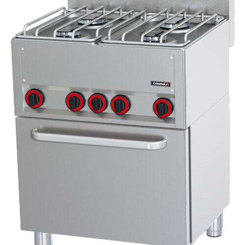 Fourneau gaz 4 feux avec four électrique ventilé GN 1/1 P 66 - C6FOG4FFEVP66