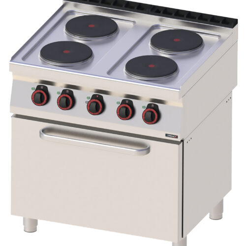 Fourneau électrique 4 feux avec four électrique ventilé GN 1/1 80 - C7FOE4FFV80