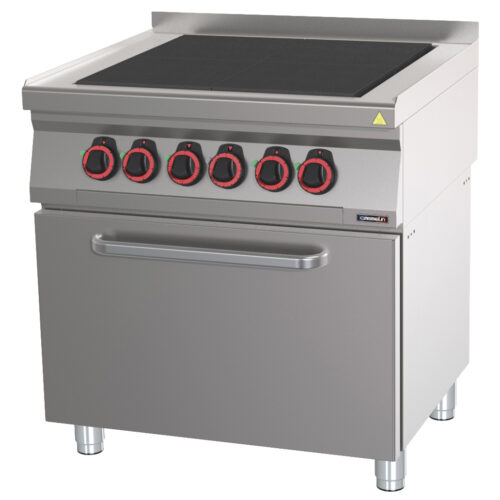 Fourneau électrique 4 plaques coup de feu avec four électrique ventilé GN 1/1 80 - C7FOE4PFV80