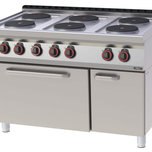 Fourneau électrique 6 feux avec four électrique ventilé GN 1/1 120 - C7FOE6FFV120