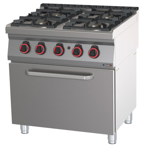 Fourneau gaz 4 feux avec four à gaz GN 2/1 80 - C7FOG4FFG80