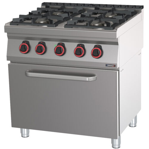 Fourneau gaz 4 feux avec four électrique ventilé GN 1/1 80 - C7FOG4FFV80