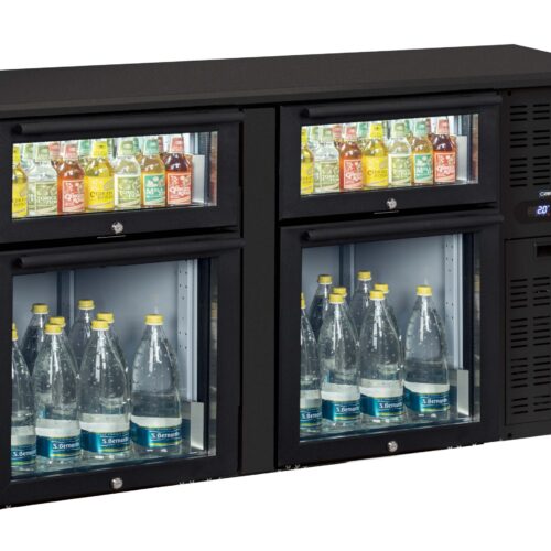 Arrière bar 2 x 2 tiroirs mixtes vitrés - CAB22TMV