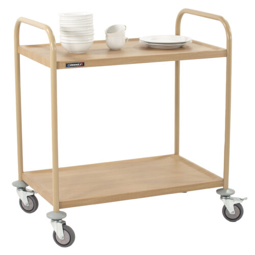 Chariot de service imitation bois 2 plateaux - CCSB2P
