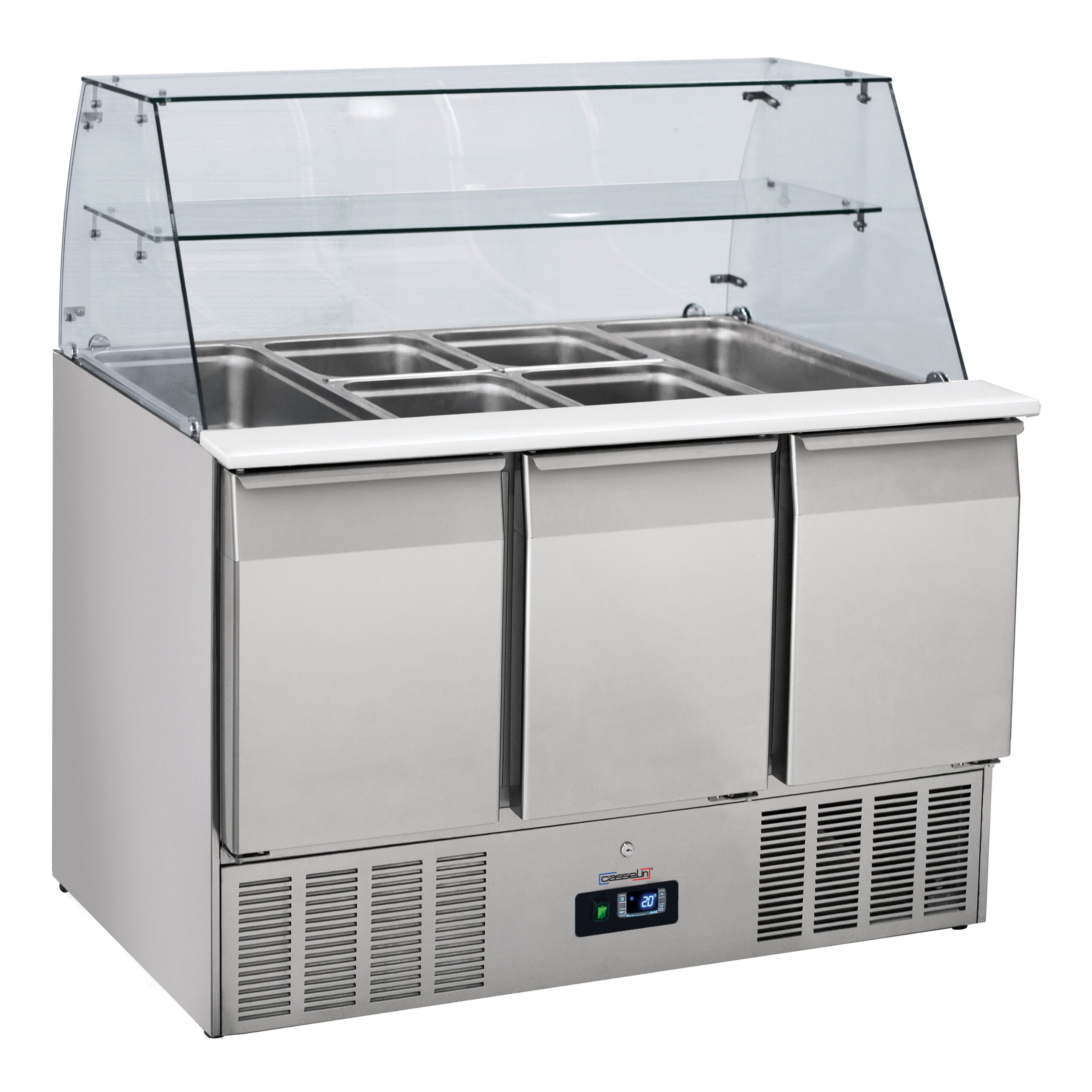 Saladette vitrée 3 portes GN 1/1 - CSAV3P