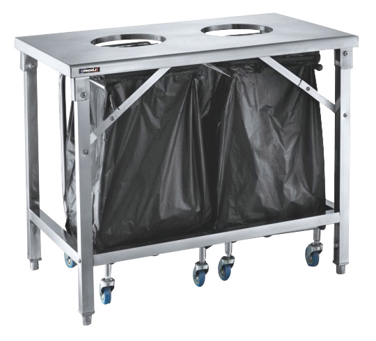 Table de tri 2 trous vide-dechets - CTT2VD