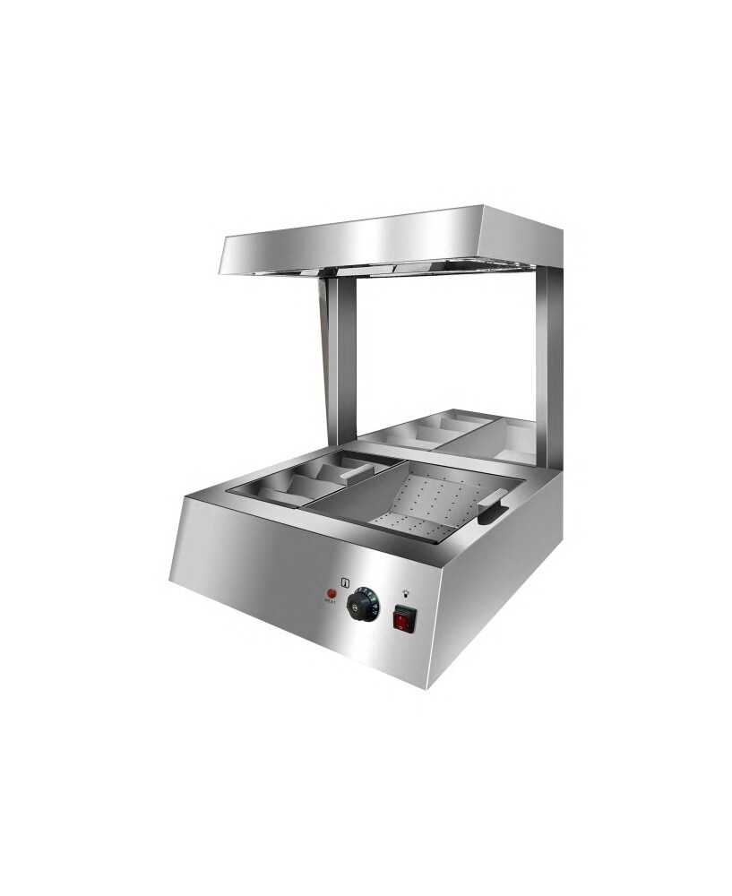 Reserve a frites chauffante Cuistance CW8T avec rampe chauffante et plaque perforee