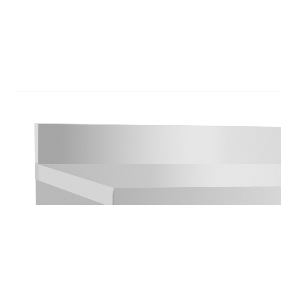 Plan de travail inox avec dosseret ATOSA pour table réfrigérée vitrée série 700 (visuel fabricant)