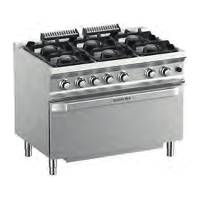 MBM FB711FGMGXL — 6 feux vifs sur grand four gaz+grill